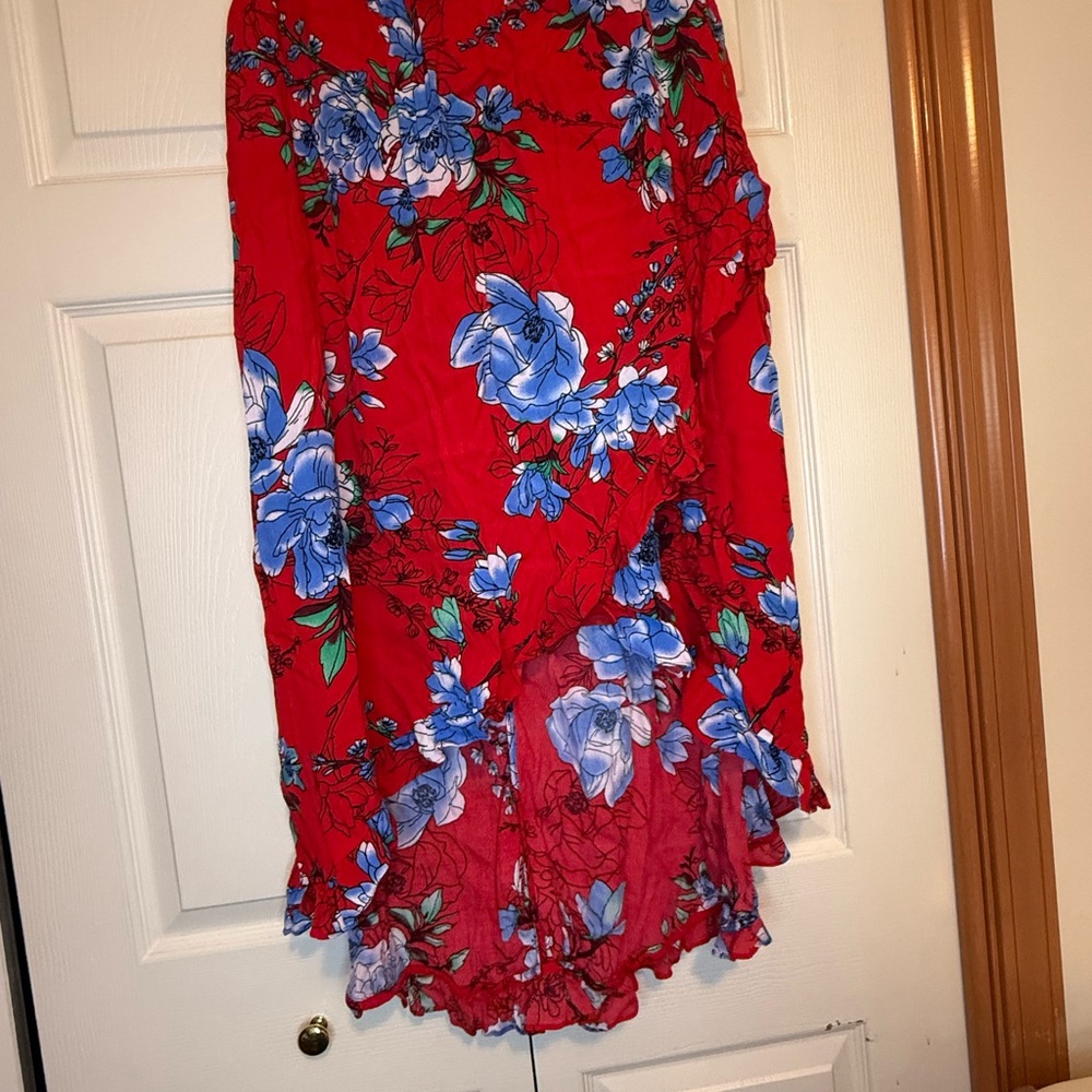 Stunning G.I.L.I. Red and Blue Floral Skirt - 1X